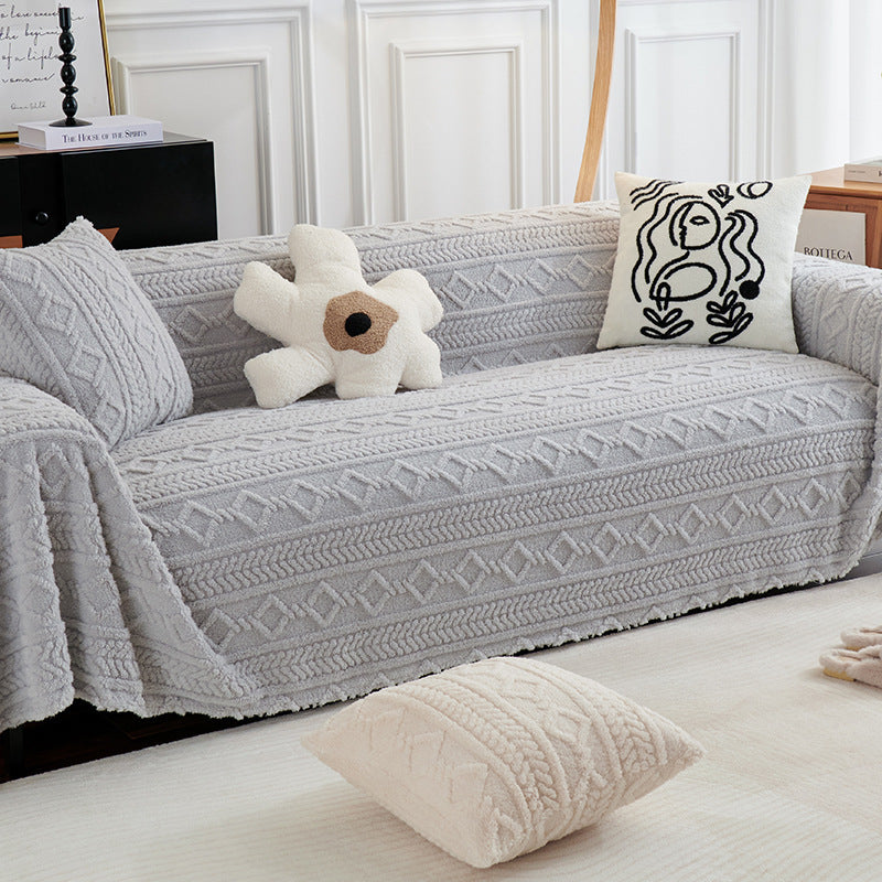 Winter Plush Anti-cat Scratch Sofa Cover Cloth