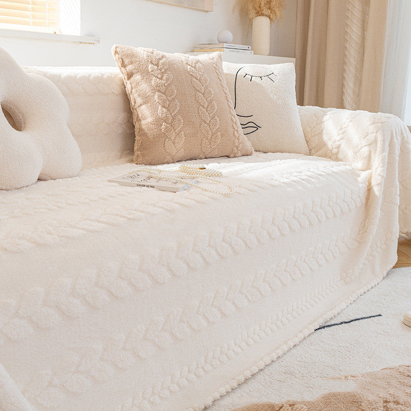 Winter Plush Anti-cat Scratch Sofa Cover Cloth