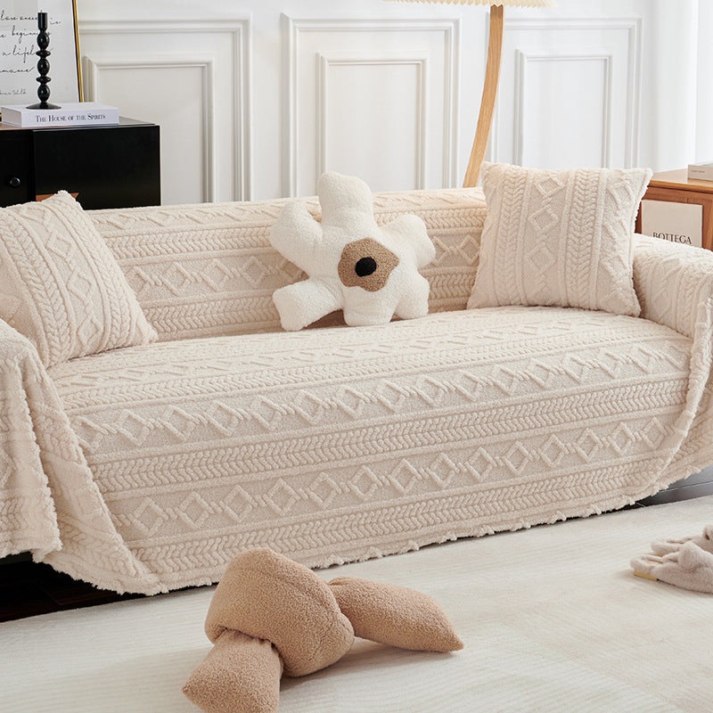 Winter Plush Anti-cat Scratch Sofa Cover Cloth