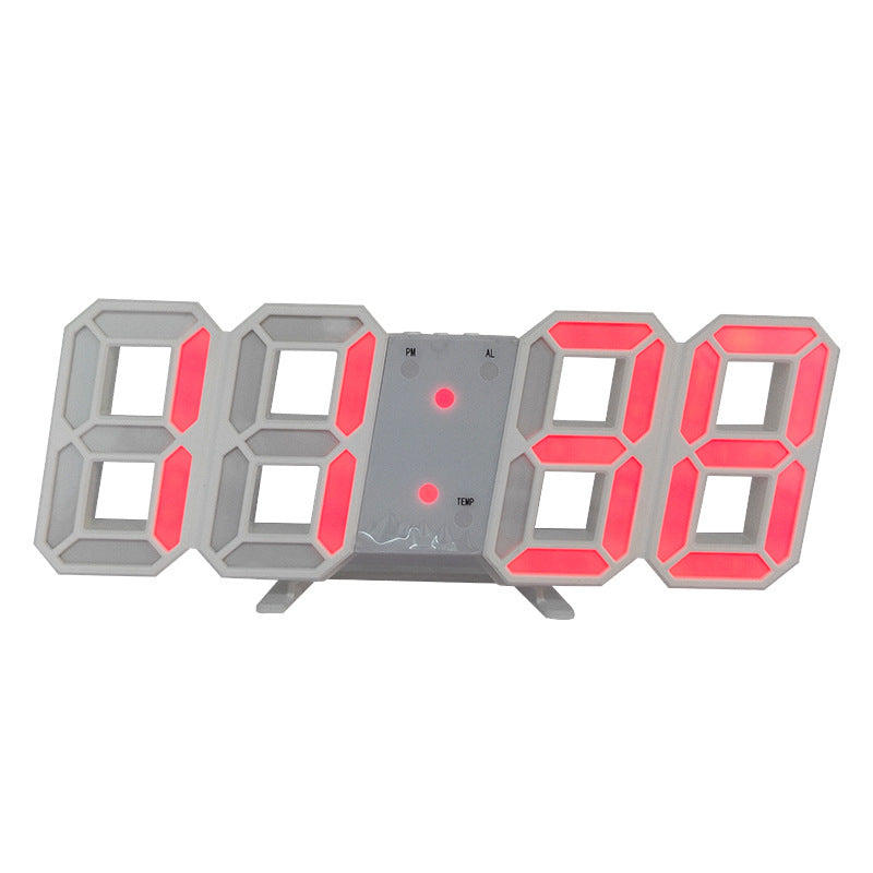 3D LED Wall Clock Modern Digital Sound Control Table Desktop Alarm Clock Temperature Night Light
