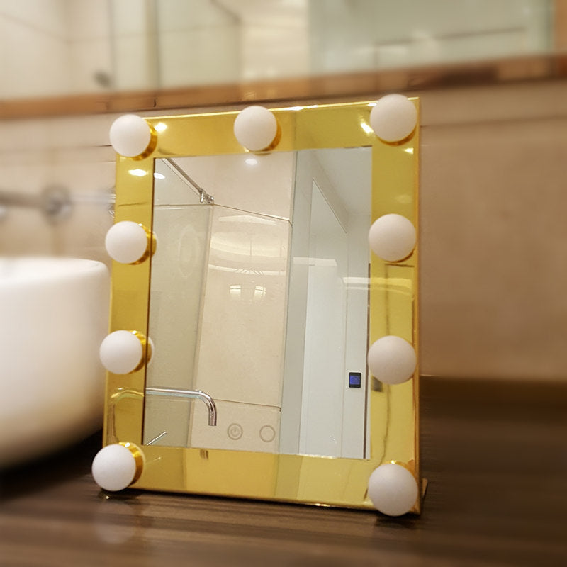 Square light bulb makeup mirror