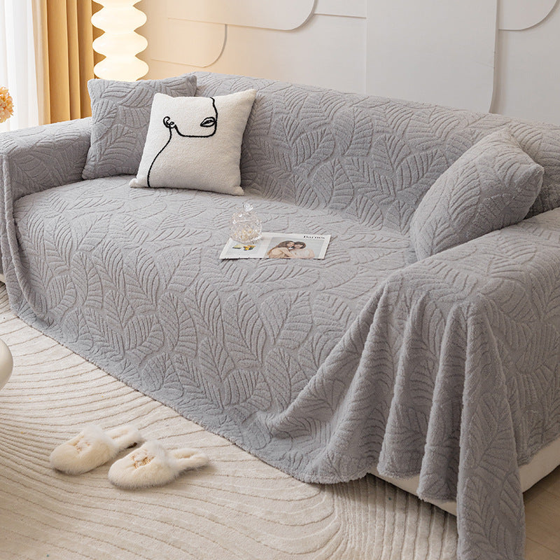Winter Plush Anti-cat Scratch Sofa Cover Cloth