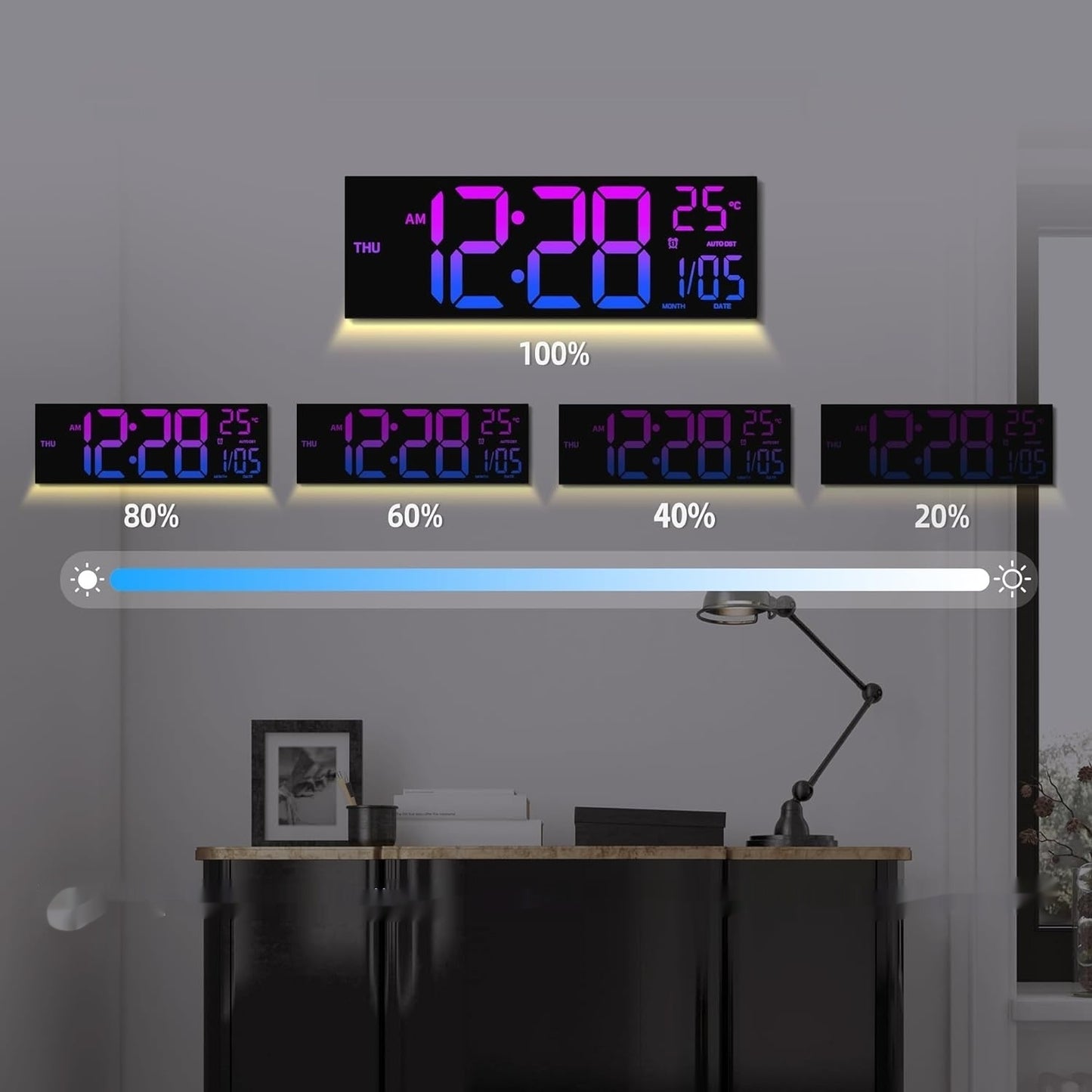 Simple Large Screen LED Wall Clock Wall Clocks Modern