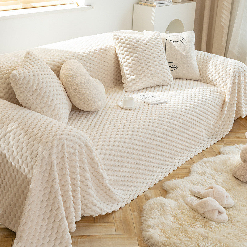 Winter Plush Anti-cat Scratch Sofa Cover Cloth