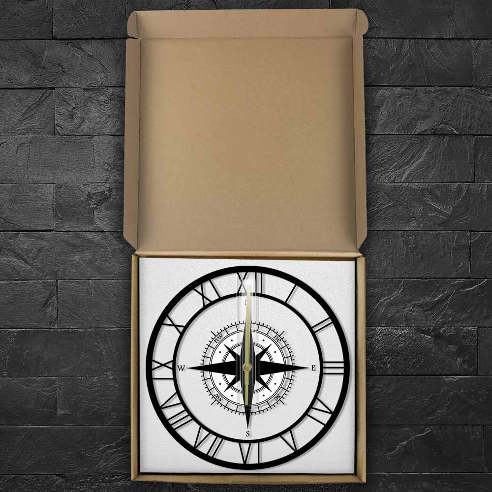 LED Transparent Compass Steering Wheel Acrylic Wall Clock