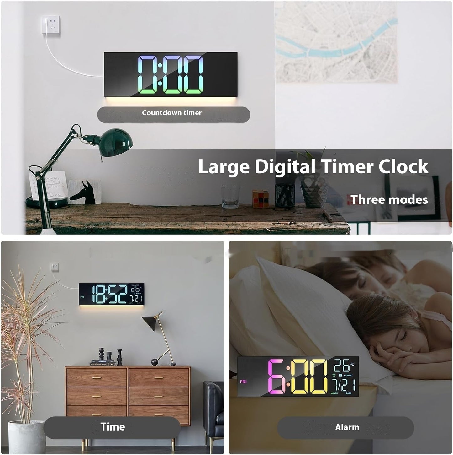 Simple Large Screen LED Wall Clock Wall Clocks Modern