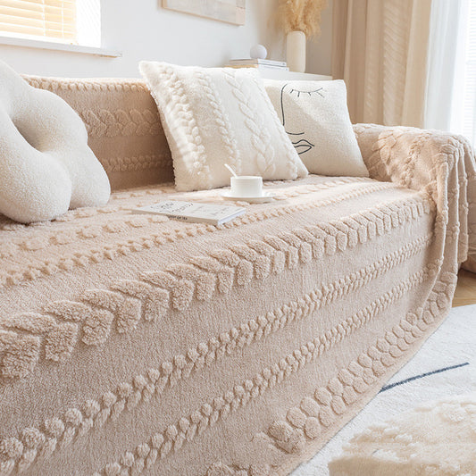 Winter Plush Anti-cat Scratch Sofa Cover Cloth